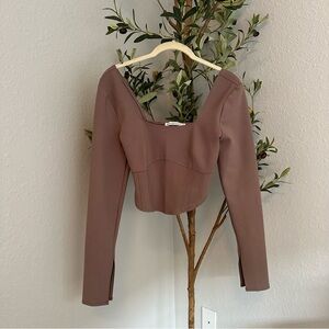 Abercrombie NWOT Women’s Mauve Corset Style Long Sleeve Blouse